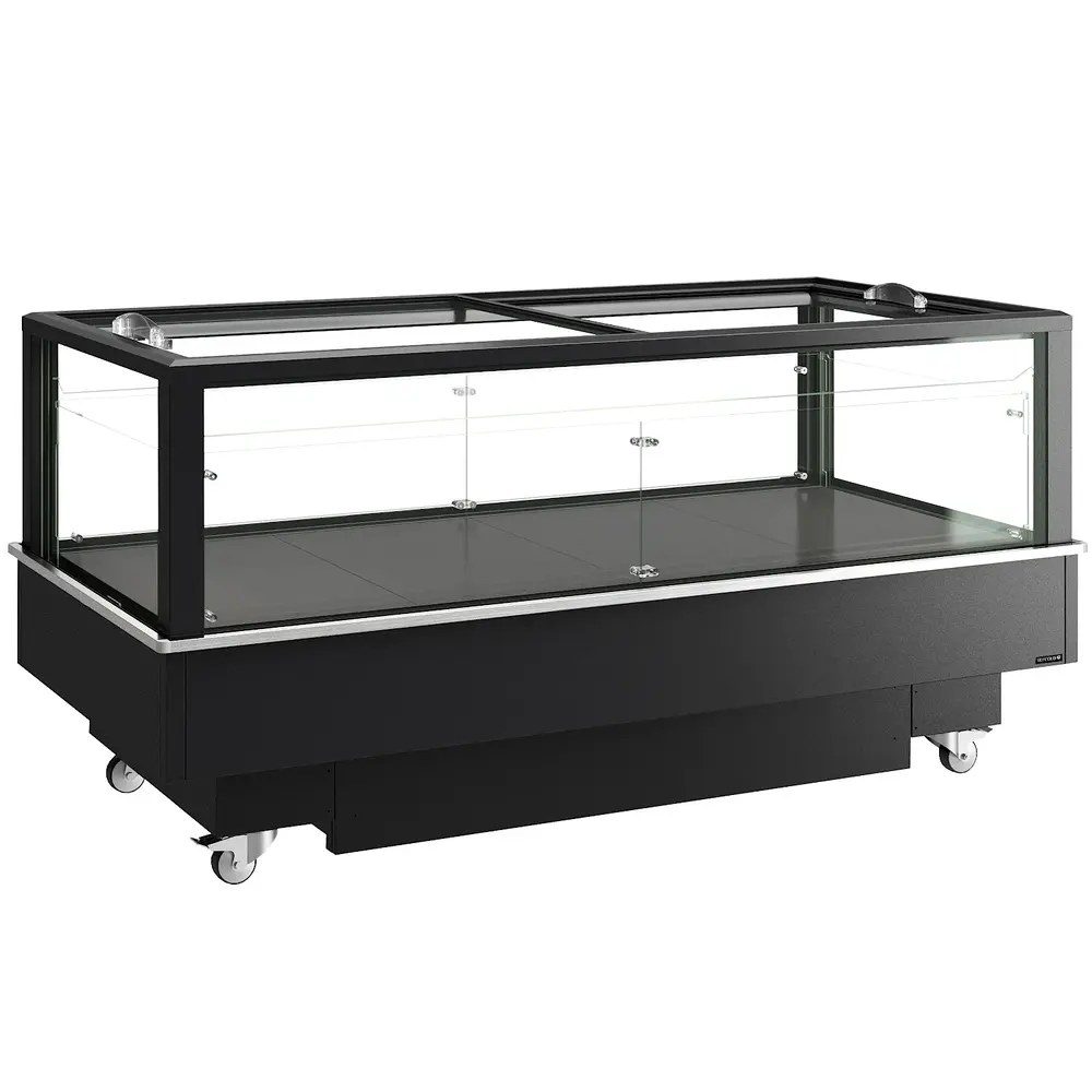 Tefcold Koel-/vrieseiland | Eib | 640l | Zwart | -18°c/+5°c | Geforceerd | Schuifdeksels | Touchscreen | Bluetooth + App | Wielen (geremd) | 2012x1010x975(h)mm