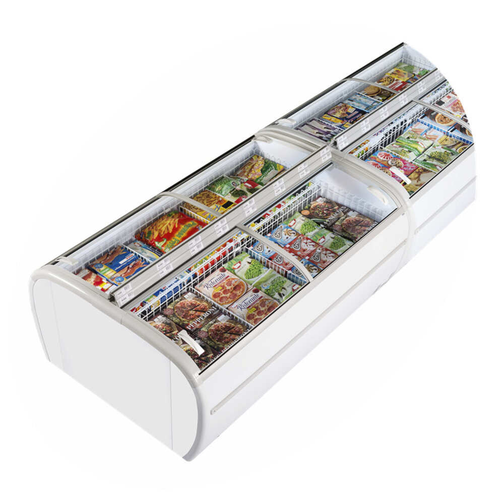 Tefcold Koel-/vrieseiland | Twin | 1697l | Wit | -18°c/-24°c & -1°c/+15°c | Statisch | Schuifdeksels | 2150x1465x930(h)mm