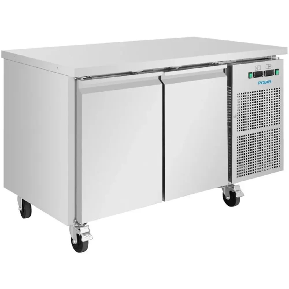 Polar Koel-/vrieswerkbank | U-serie | 124l (1/1 Gn) | 2 Deuren | -2°c/+8°c | Geforceerd | Wielen (geremd) | 1360x700x860(h)mm