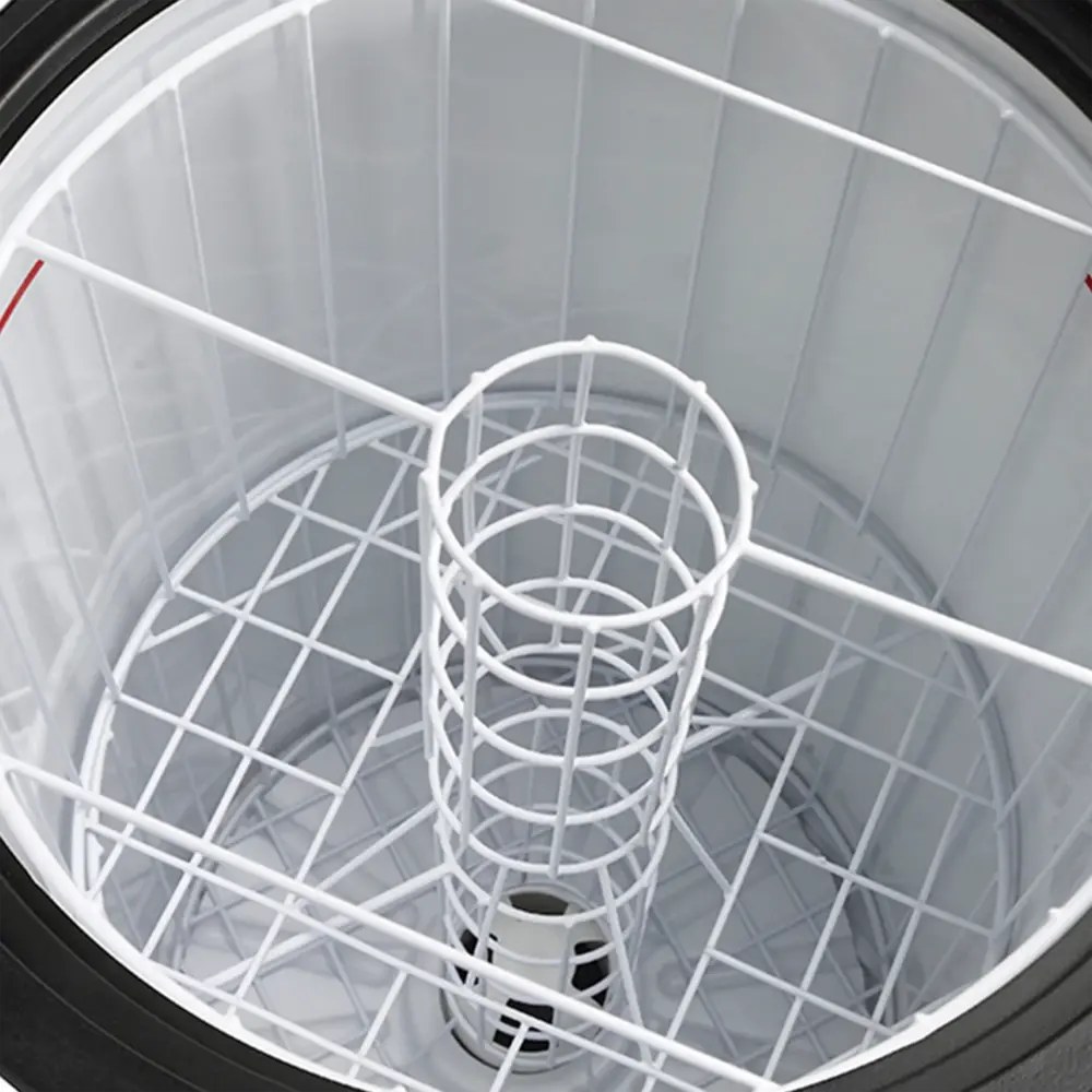Tefcold Koelemmer | 80l | Wit | +2°c/+12°c | Statisch + Ventilator | Klapdeksel | Wielen (geremd) | ø457x1076(h)mm