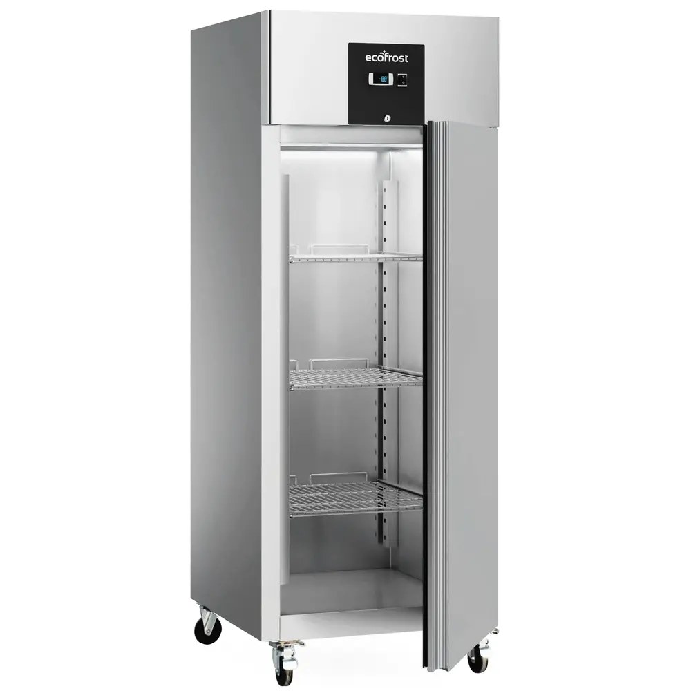 Ecofrost Koelkast | 429l | Rvs | +2°c/+8°c | Statisch + Ventilator | Wielen (geremd) | 680x710x2010(h)mm