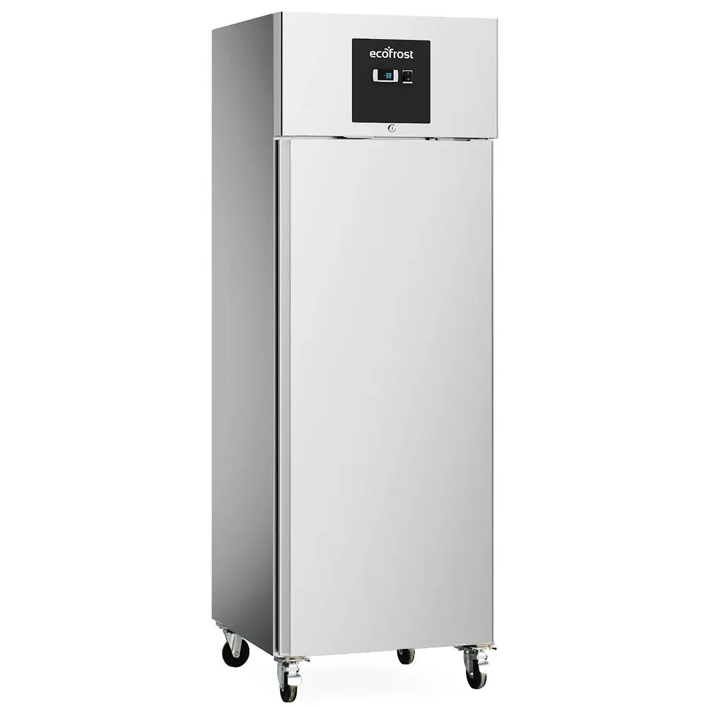 Ecofrost Koelkast | 429l | Rvs | +2°c/+8°c | Statisch + Ventilator | Wielen (geremd) | 680x710x2010(h)mm