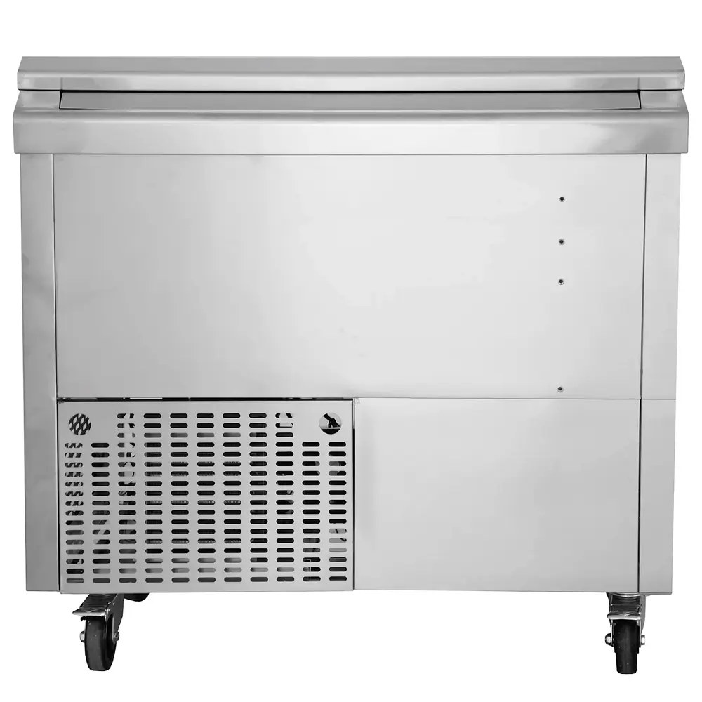 Tefcold Koelkist | Serie Bhc | Rvs | 270l | +2°c/+8°c | Statisch | Schuifdeksel + Werkblad | Wielen (geremd) | 1005x565x930(h)mm