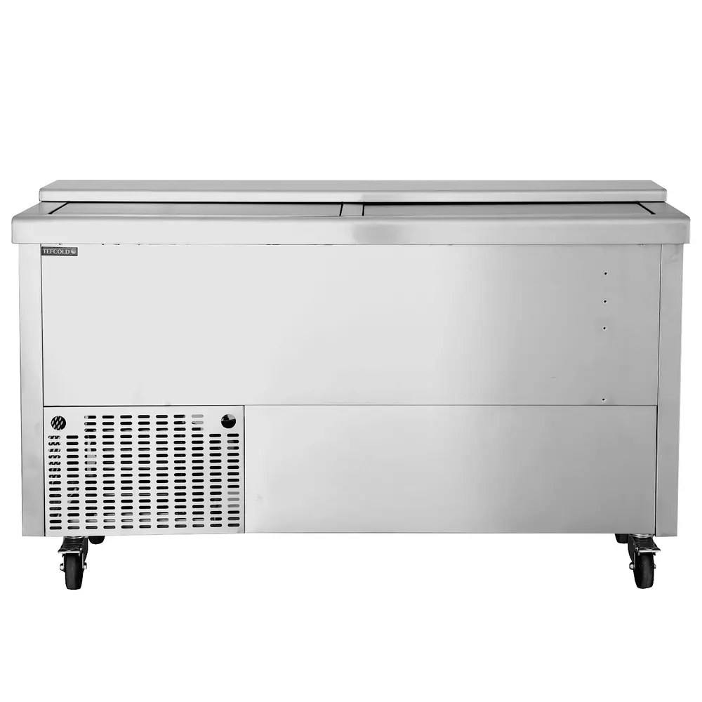 Tefcold Koelkist | Serie Bhc | Rvs | 440l | +2°c/+8°c | Statisch | Schuifdeksels + Werkblad | Wielen (geremd) | 1505x565x930(h)mm