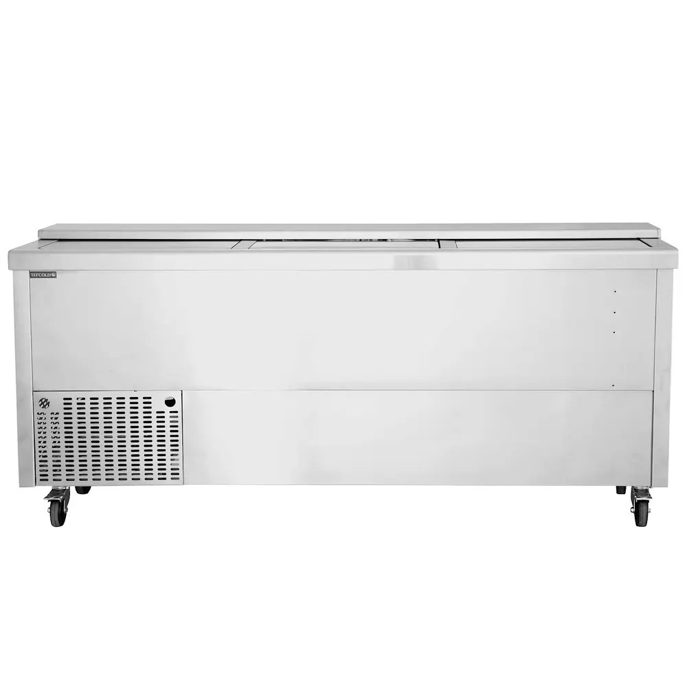 Tefcold Koelkist | Serie Bhc | Rvs | 615l | +2°c/+8°c | Statisch | Schuifdeksels + Werkblad | Wielen (geremd) | 2005x565x930(h)mm