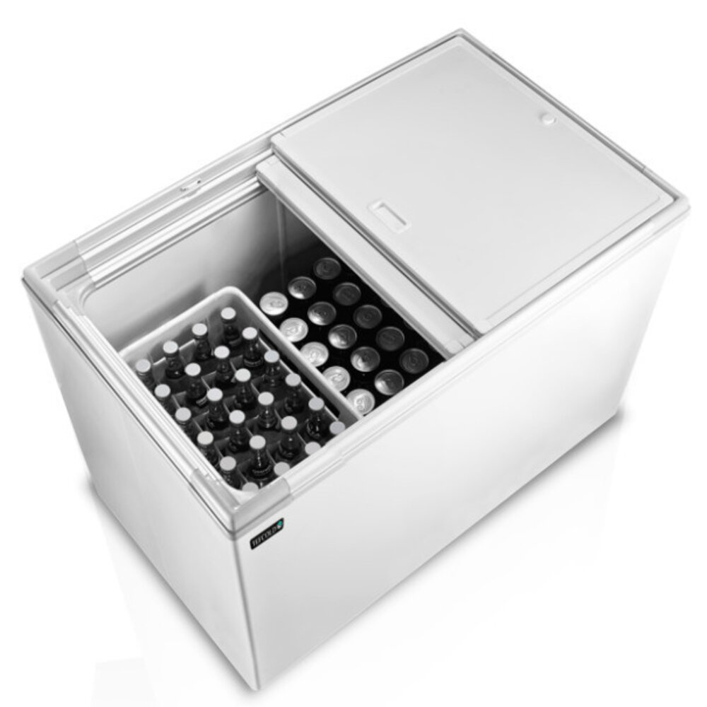 Tefcold Koelkist | Wit | 250l | +1°c/+8°c | Statisch | Schuifdeksels | Wielen (geremd) | 1025x625x1000(h)mm