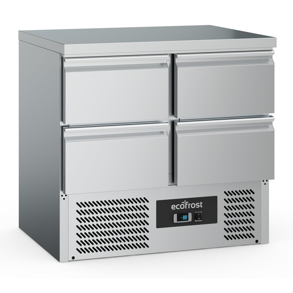 Ecofrost Koelwerkbank | 220l | 4 Laden | +2°c/+8°c | Statisch + Ventilator | 900x700x876(h)mm