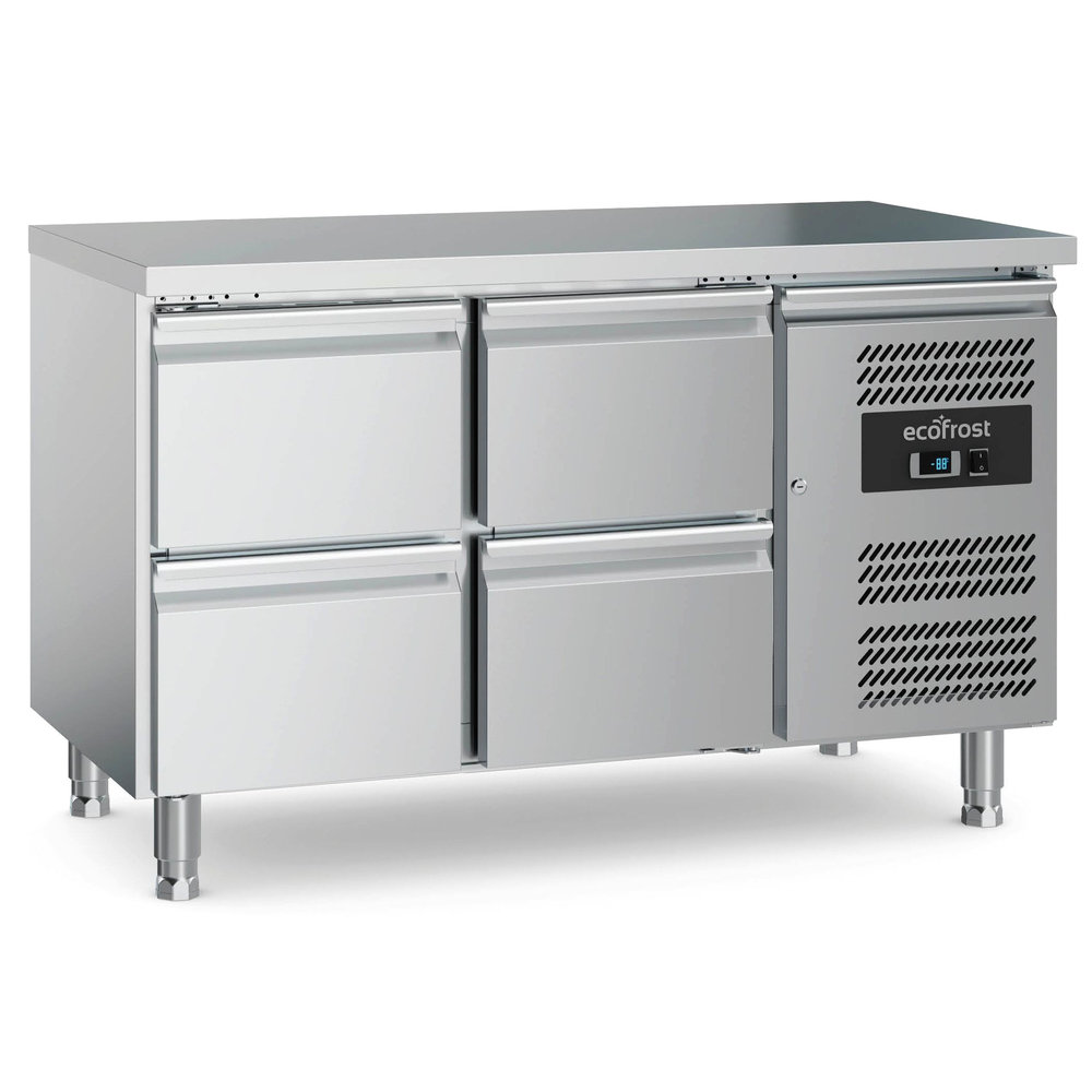 Ecofrost Koelwerkbank | 282l | 4 Laden | +2°c/+8°c | Geforceerd | 1360x700x850(h)mm