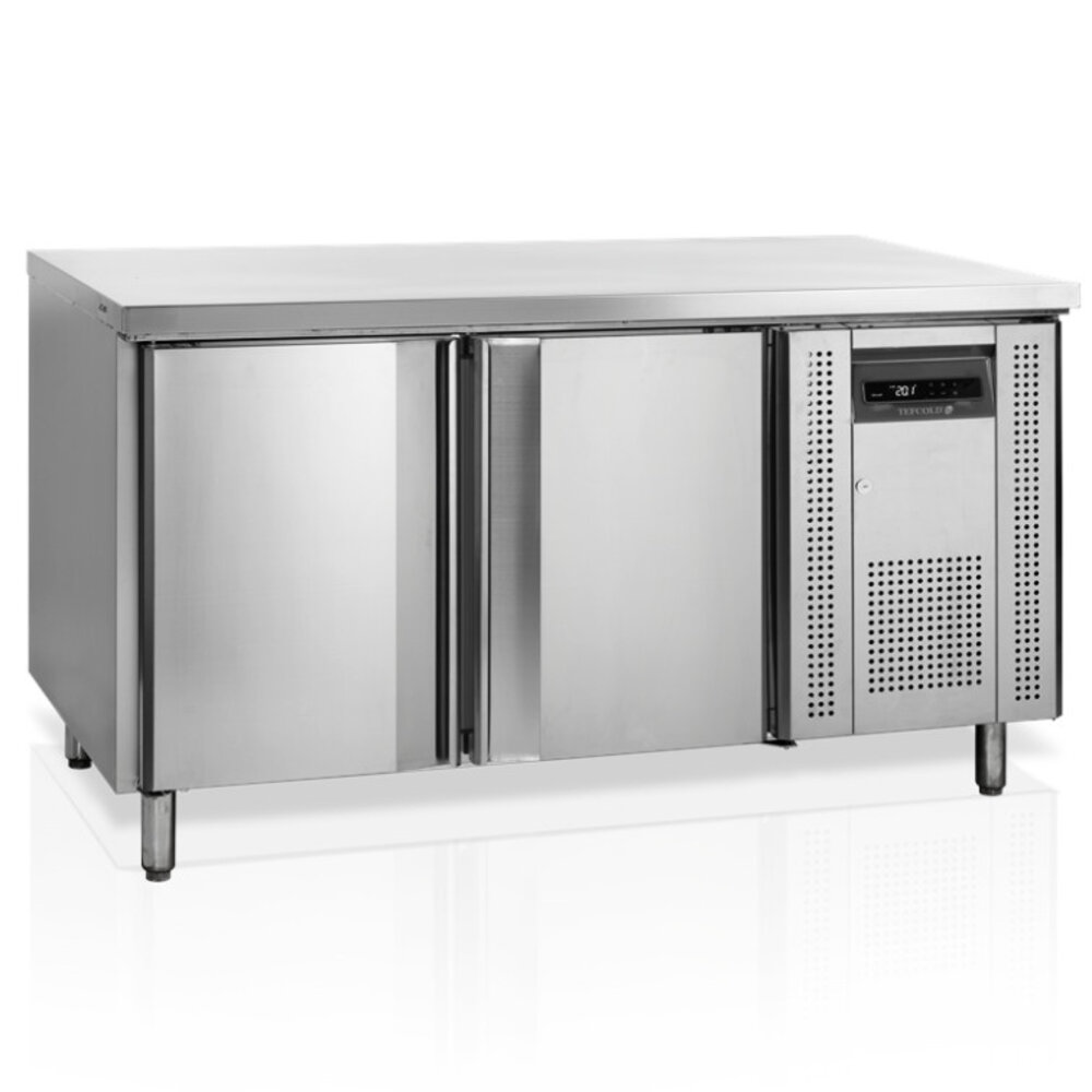 Tefcold Bakkerij Koelwerkbank | 390l | 2 Deuren (en600x400) | +2°c/+10°c | Geforceerd | Werkblad Afneembaar | 1510x800x880(h)mm
