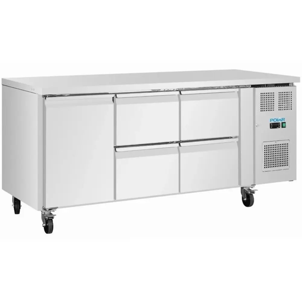 Polar U Serie Bardisplay 288 Flessen | 698l | Met 4 Zelf Sluitende Deuren | Geforceerd | 230v | 2542x513x860(h)mm