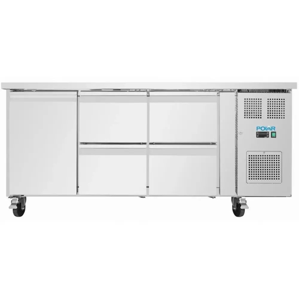 Polar U Serie Bardisplay 288 Flessen | 698l | Met 4 Zelf Sluitende Deuren | Geforceerd | 230v | 2542x513x860(h)mm