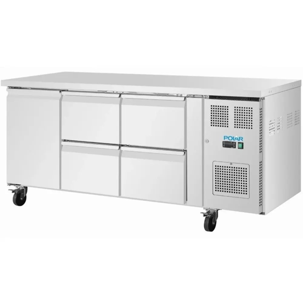 Polar U Serie Bardisplay 288 Flessen | 698l | Met 4 Zelf Sluitende Deuren | Geforceerd | 230v | 2542x513x860(h)mm