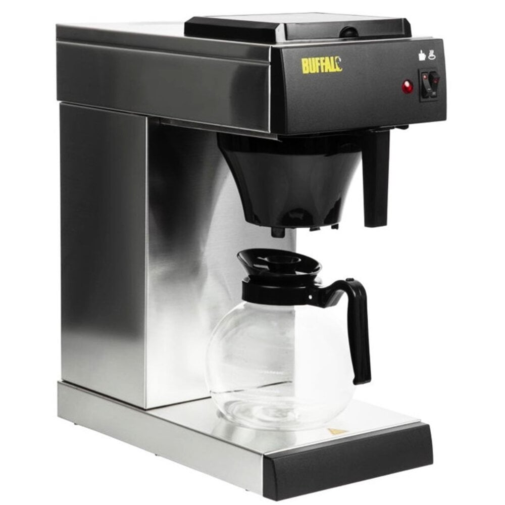 Buffalo Koffiezetapparaat | Rvs | Enkel | 2L | Warmhoudfunctie | Incl. Glazen Kan | 2kw (230v) | 215x400x460(h)mm