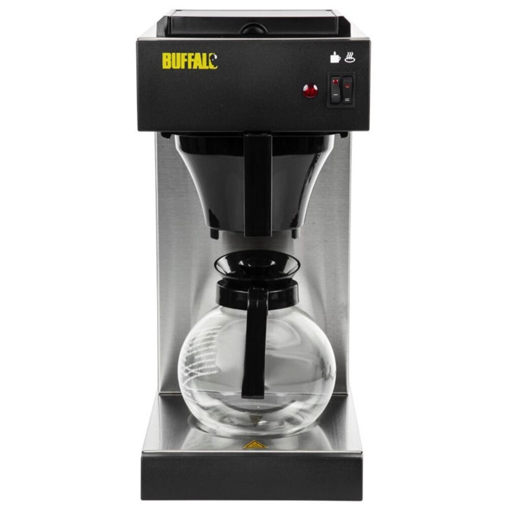 Buffalo Koffiezetapparaat | Rvs | Enkel | 2L | Warmhoudfunctie | Incl. Glazen Kan | 2kw (230v) | 215x400x460(h)mm
