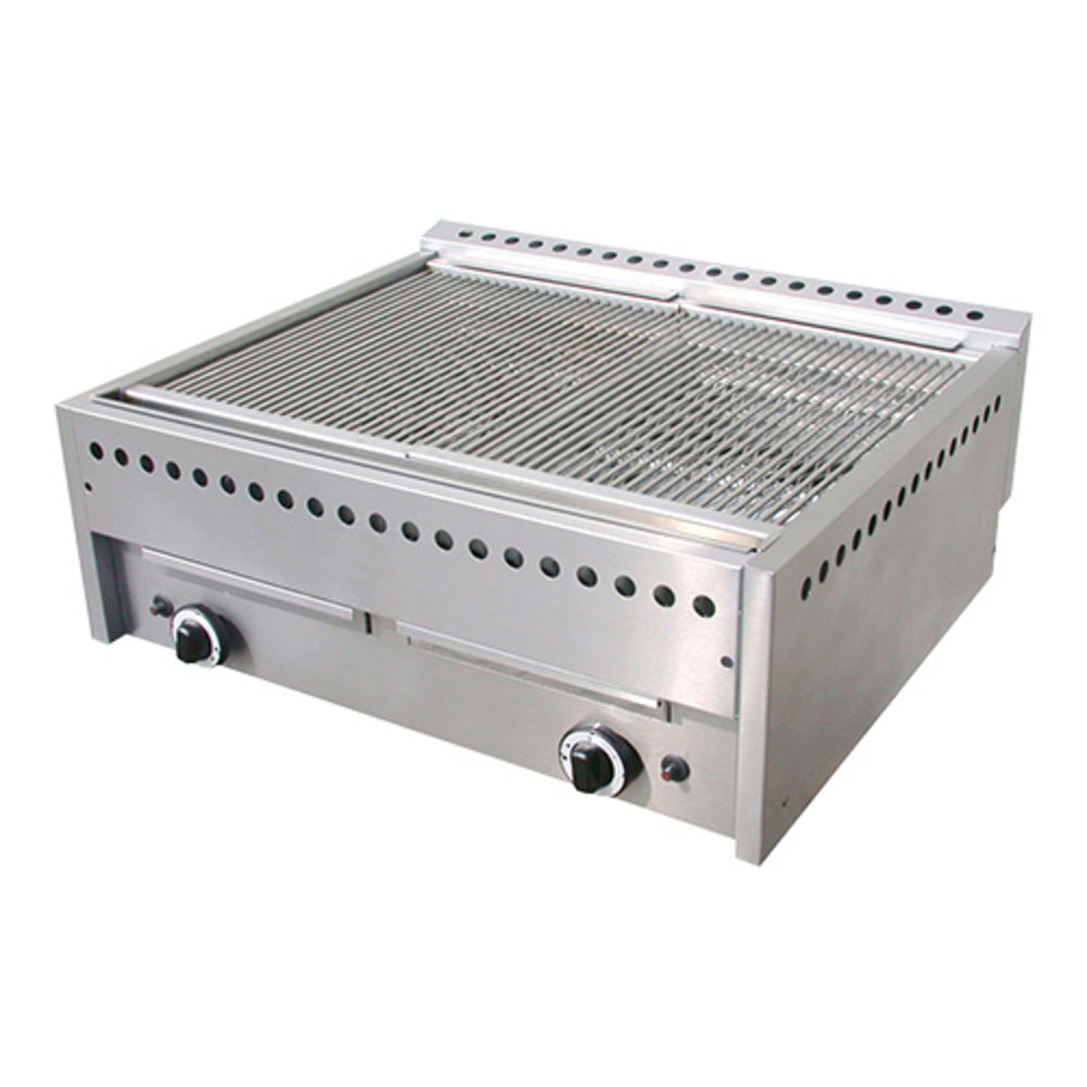 Caterchef Lavasteen Grill 2 Zones Rvs | Reflecterende Branders | 2x 9kw | 780x680x320(h)mm
