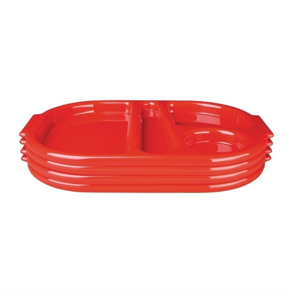 Olympia Maaltijdtrays | Kristallon | Kunststof | Rood | 10 Stuks | 322x236x22(h)mm