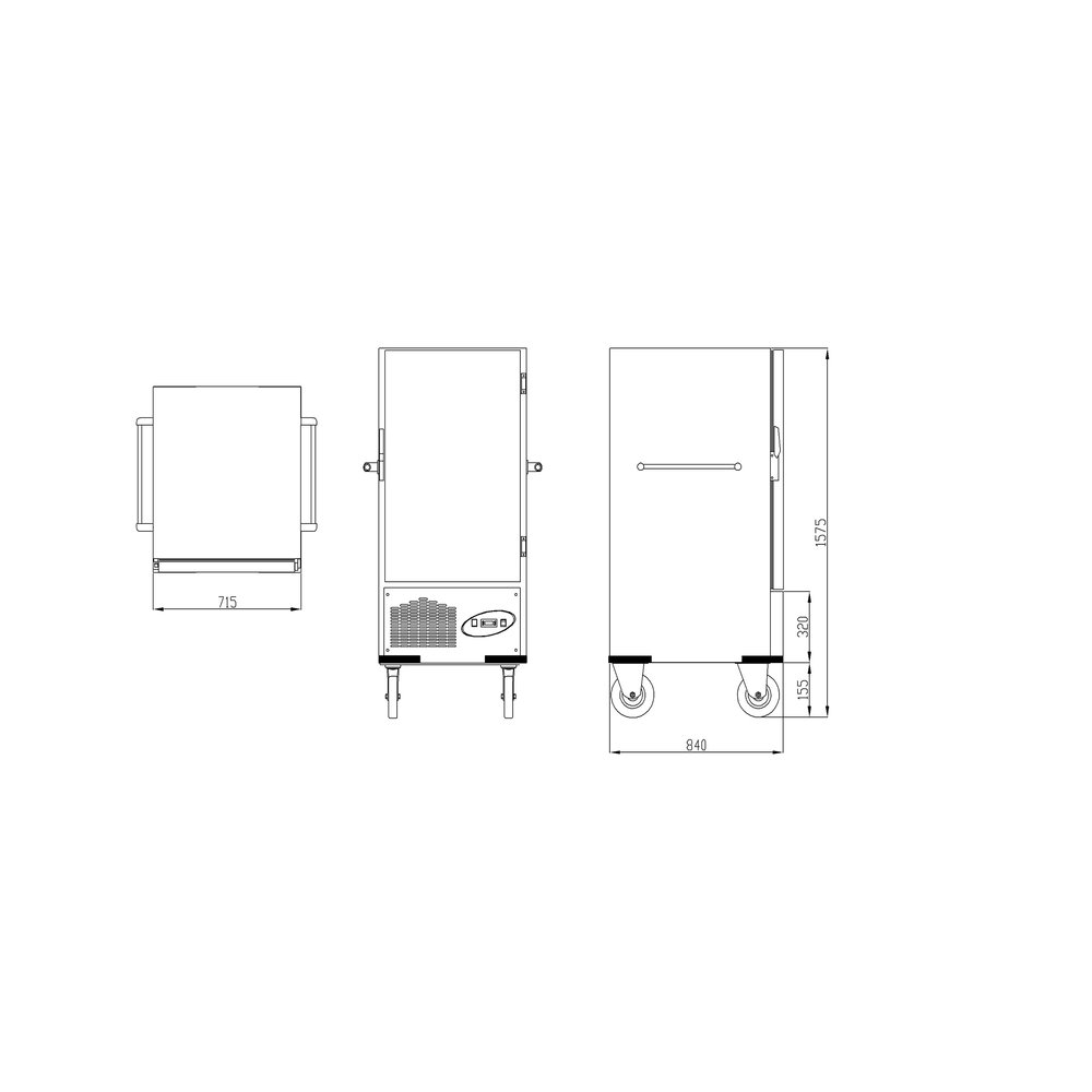 Mastro Koelwagen | 12x 2/1 GN | -2°c/+8°c | Wielen (geremd) | 710x840x1640(h)mm