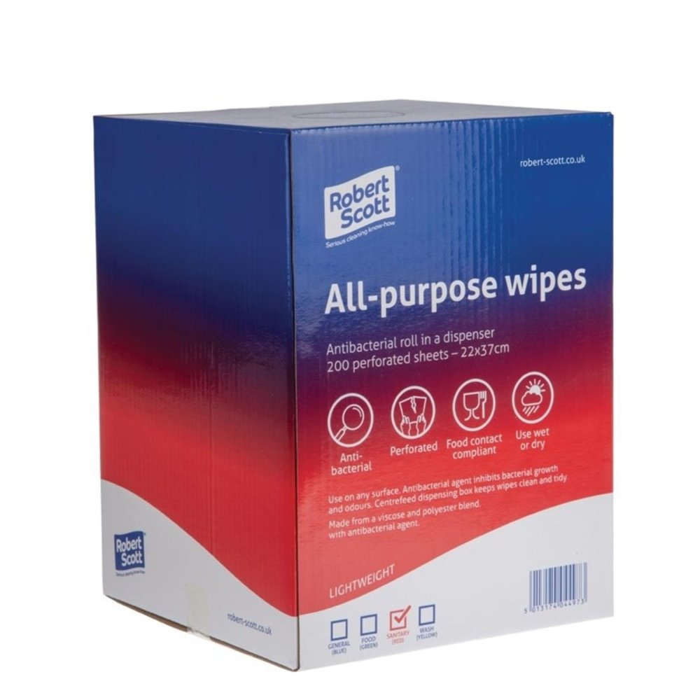Jantex Multifunctionele Antibacteriële Doekjes Rood | 200 Stuks | 20% Polyester en 80% Viscose | 37x22cm