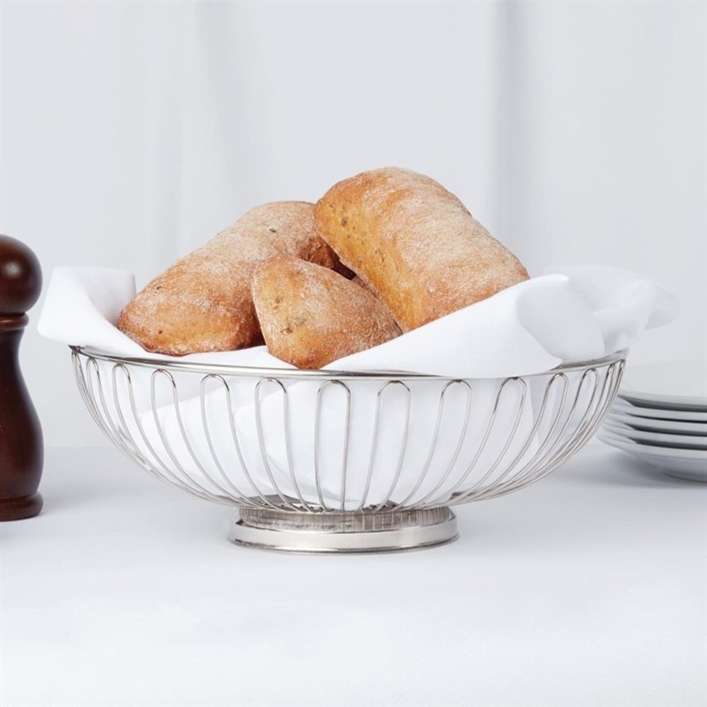 Olympia Open Brood en Fruitschaal Rvs | 9(h) x 25,5(ø)cm