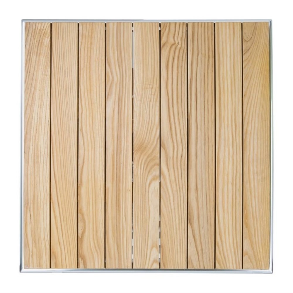 Bolero Inklapbare Tafel | Hout/aluminium | Essenhout Blad | Aluminium Frame | In-/outdoor | 600x600x730(h)mm
