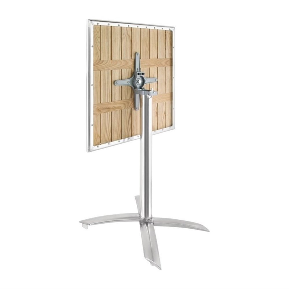 Bolero Inklapbare Tafel | Hout/aluminium | Essenhout Blad | Aluminium Frame | In-/outdoor | 600x600x730(h)mm