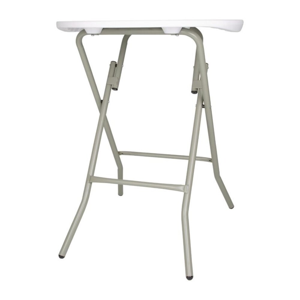 Bolero Inklapbare Tafel | Kunststof/staal | Wit Blad | Grijs Frame | In-/outdoor | ø600x735(h)mm