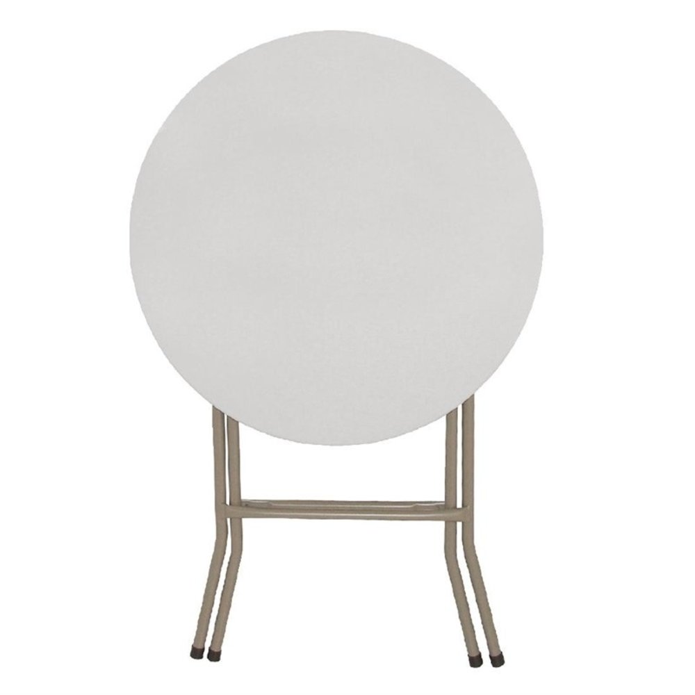 Bolero Inklapbare Tafel | Kunststof/staal | Wit Blad | Grijs Frame | In-/outdoor | ø600x735(h)mm