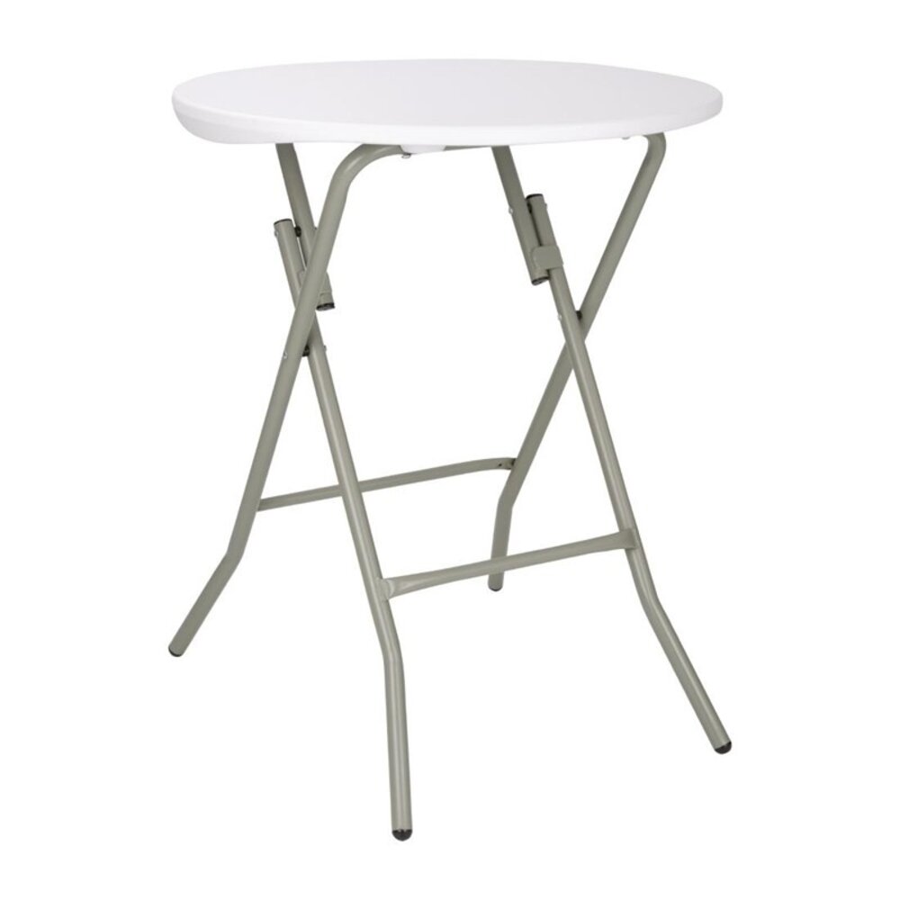 Bolero Inklapbare Tafel | Kunststof/staal | Wit Blad | Grijs Frame | In-/outdoor | ø600x735(h)mm
