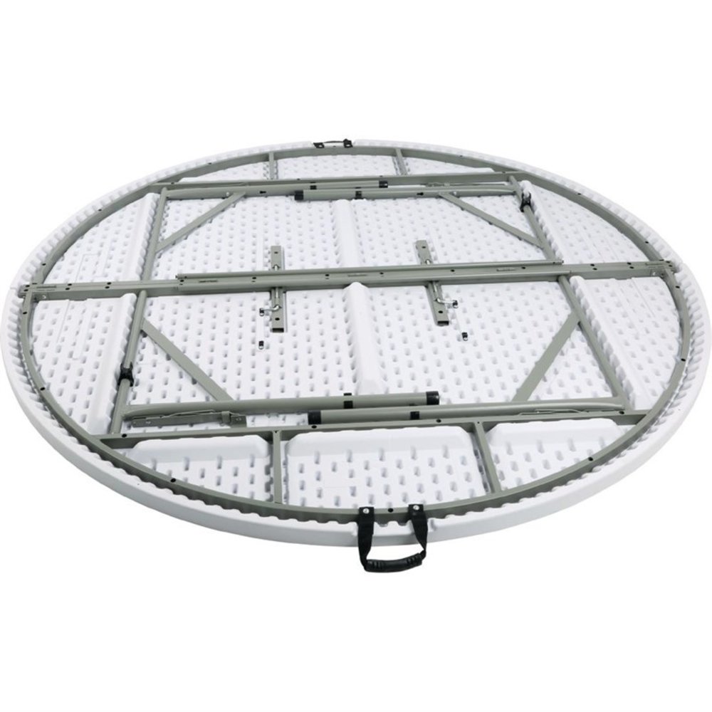 Bolero Inklapbare Buffettafel | Kunststof/staal | Wit Blad | Grijs Frame | In-/outdoor | ø1830x740(h)mm