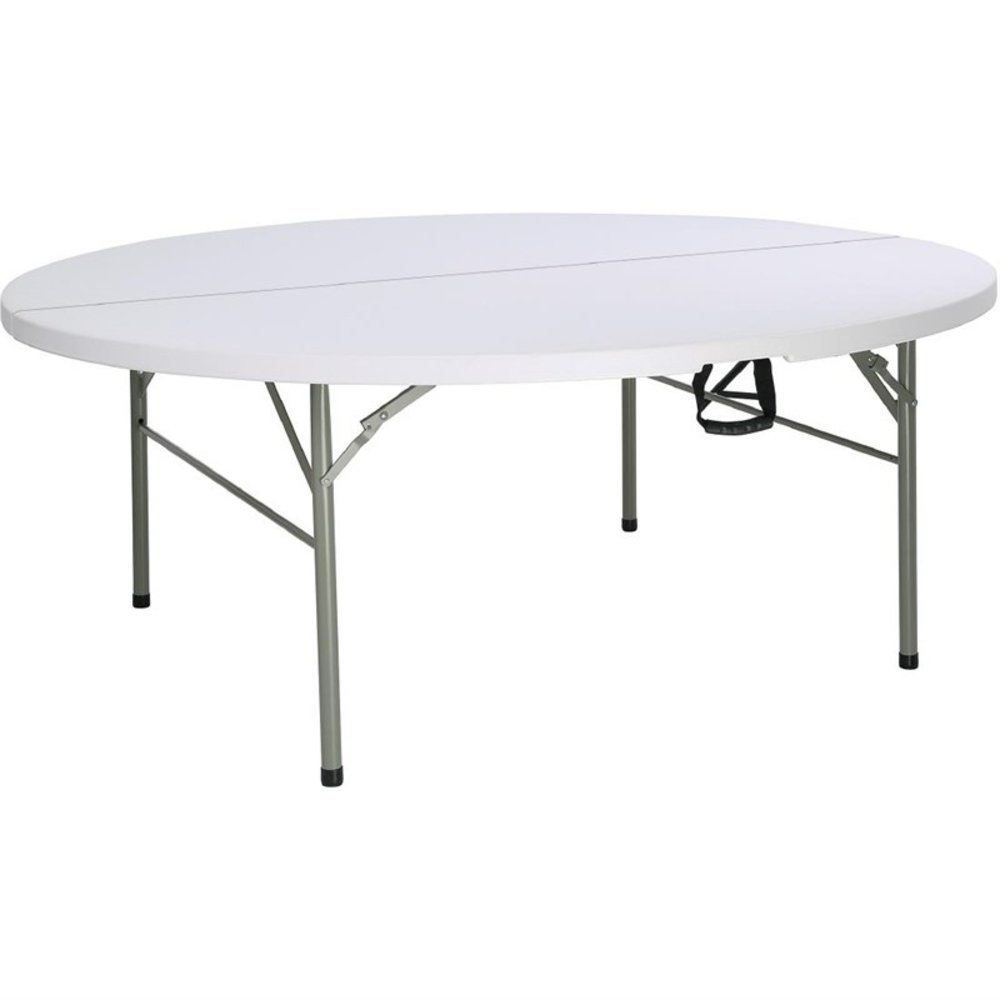 Bolero Inklapbare Buffettafel | Kunststof/staal | Wit Blad | Grijs Frame | In-/outdoor | ø1830x740(h)mm