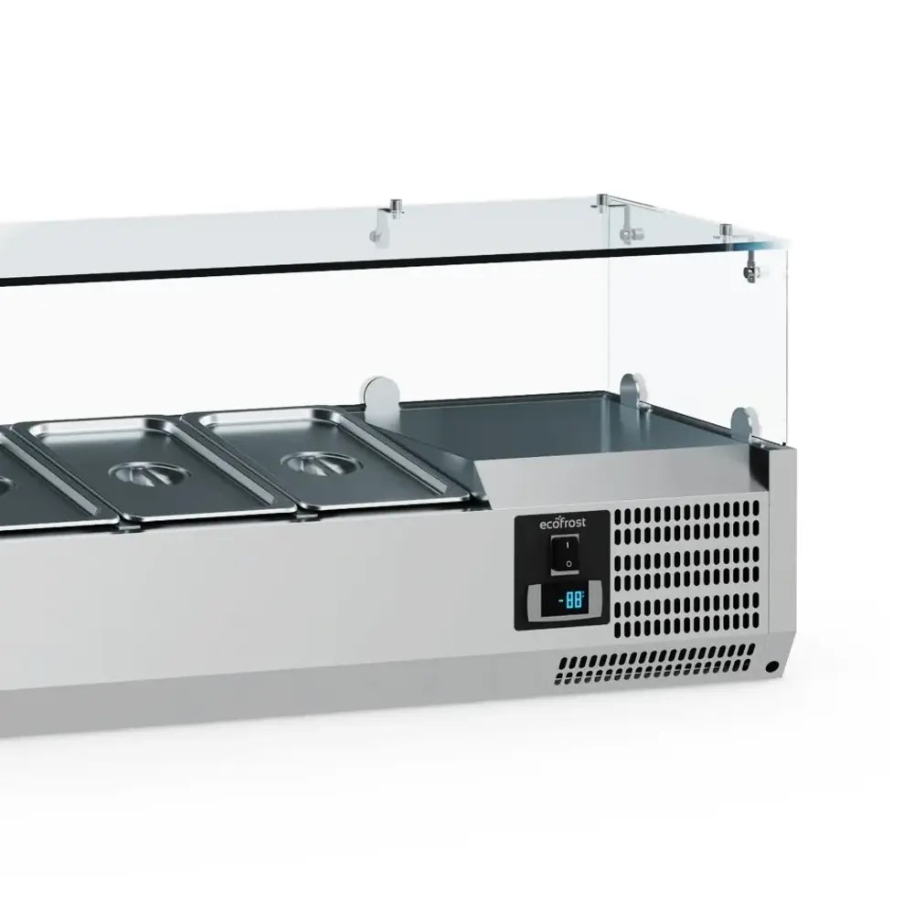 Ecofrost Opzetkoelvitrine | 7x 1/4 GN | +2°c/+8°c | 1500x335x435(h)mm