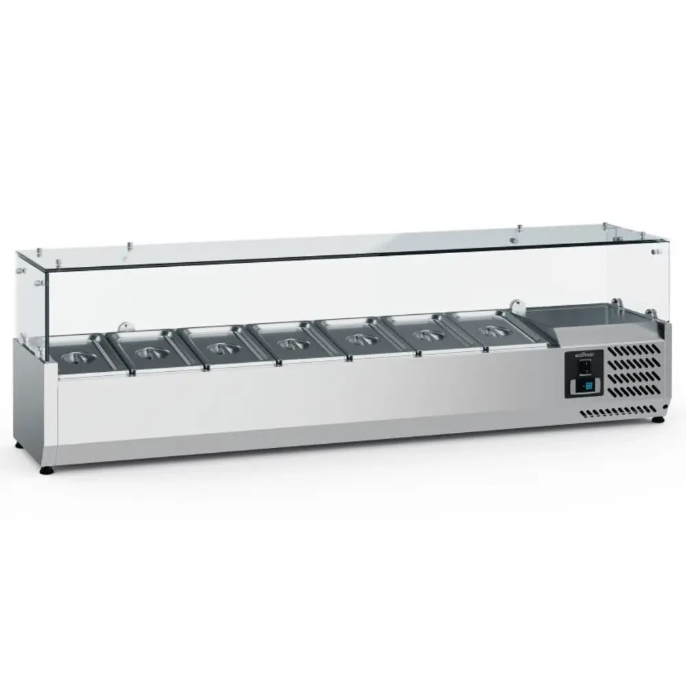 Ecofrost Opzetkoelvitrine | 7x 1/4 GN | +2°c/+8°c | 1500x335x435(h)mm
