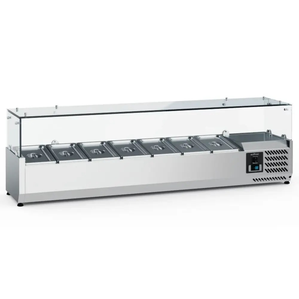 Ecofrost Opzetkoelvitrine | 7x 1/4 GN | +2°c/+8°c | 1600x335x435(h)mm