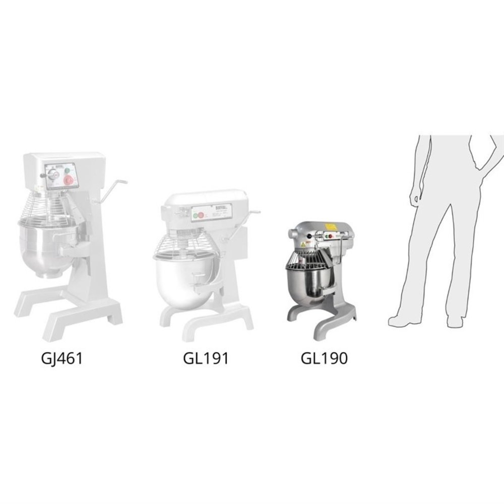 Buffalo Planetaire Mixer 9L | 0.55kw | Met Vaste Kom | 395x395x610(h)mm