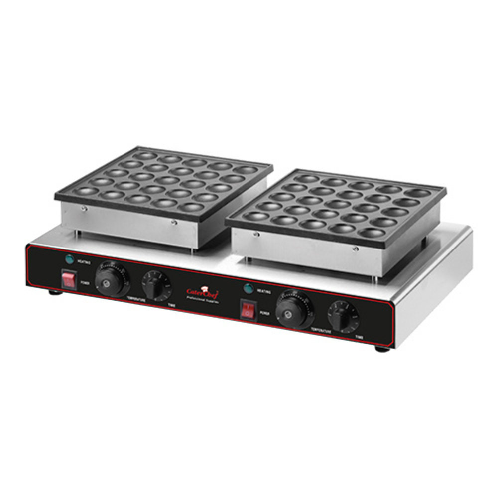 Caterchef Poffertjes Bakapparaat (cap.050st.) | 1,7kw | Met Zware Gegoten Plaat Met Anti-aanbak Laag | 620x375x170(h)mm