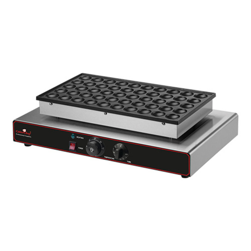 Caterchef Poffertjes Bakapparaat (cap.050st.) | 1,8kw | Met Anti-aanbak Laag en Opstaande Rand | 550x375x170(h)mm