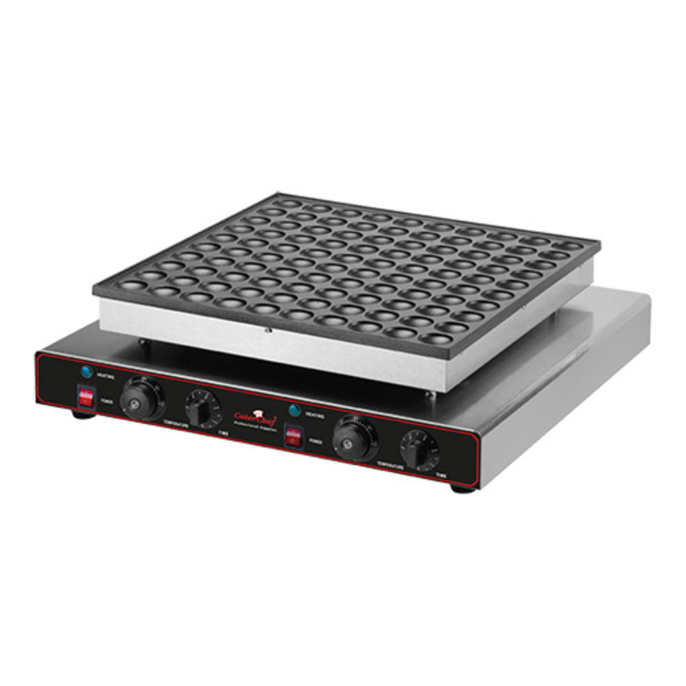 Caterchef Poffertjes Bakapparaat (cap.100st.) | 3kw | Rechts en Links Onafhankelijk Instelbaar | 550x600x170(h)mm