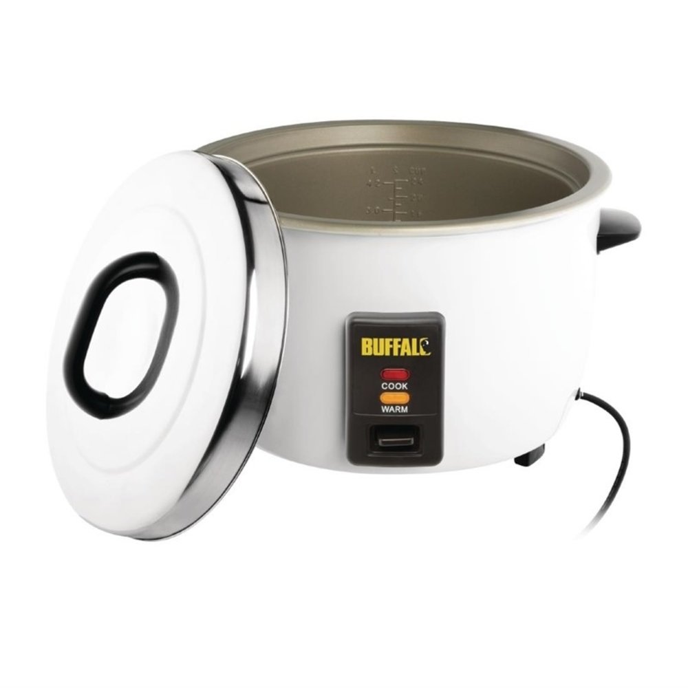 Buffalo Rijstkoker | Rvs | Elektrisch | 1.6kw | 10l Gekookte Rijst / 4.2l Droge Rijst | 380x320x350(h)mm