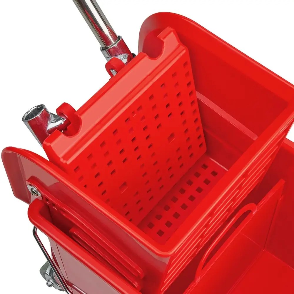 Jantex Rolemmer + Wringer | Kentucky | 20l | Rood (kleurcodering) | Schoon-/vuilwaterscheiding | 350x280x480(h)mm