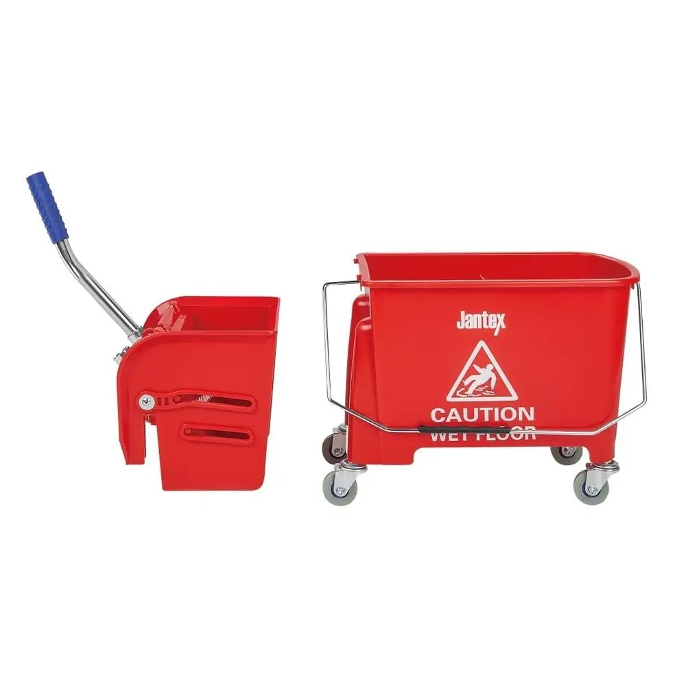 Jantex Rolemmer + Wringer | Kentucky | 20l | Rood (kleurcodering) | Schoon-/vuilwaterscheiding | 350x280x480(h)mm
