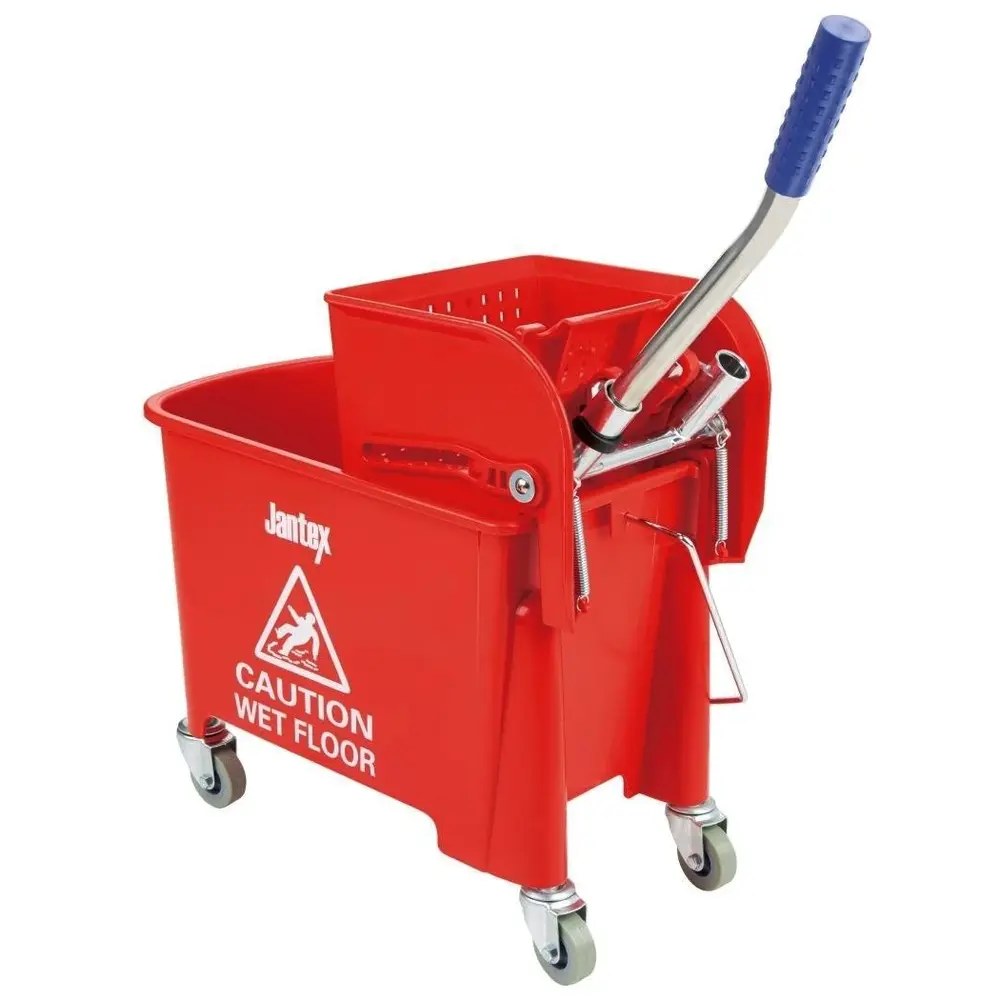 Jantex Rolemmer + Wringer | Kentucky | 20l | Rood (kleurcodering) | Schoon-/vuilwaterscheiding | 350x280x480(h)mm