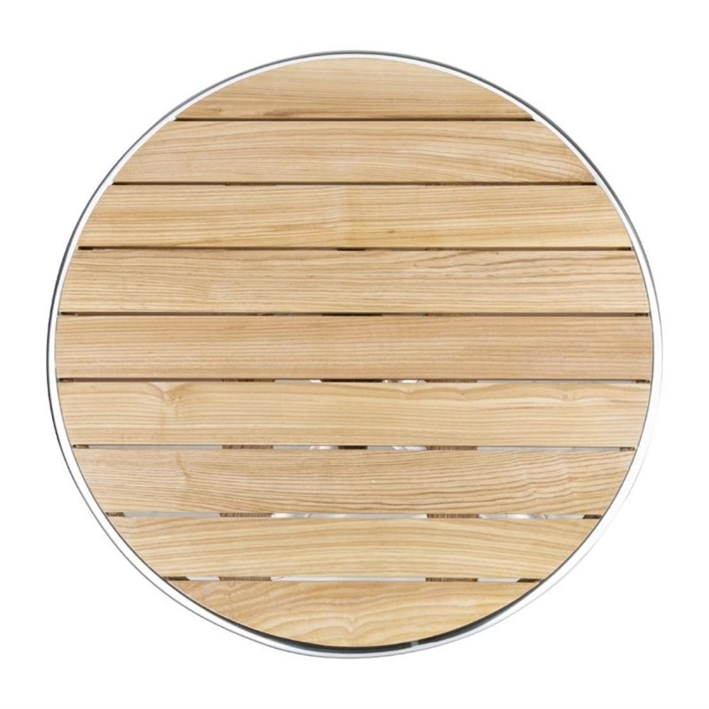 Bolero Inklapbare Tafel | Hout/aluminium | Essenhout Blad | Aluminium Frame | In-/outdoor | ø600x720(h)mm