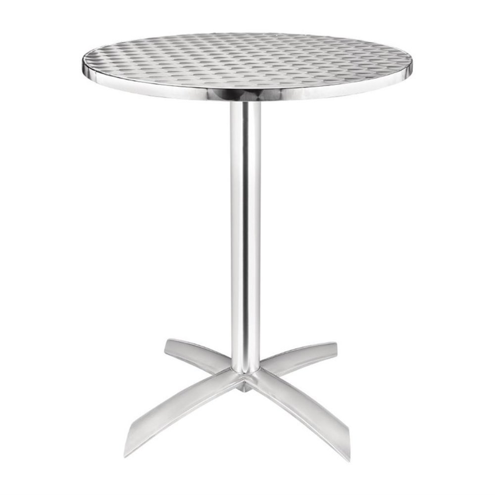 Bolero Inklapbare Tafel | Rvs/aluminium | Rvs Blad | Aluminium Frame | In-/outdoor | ø600x720(h)mm
