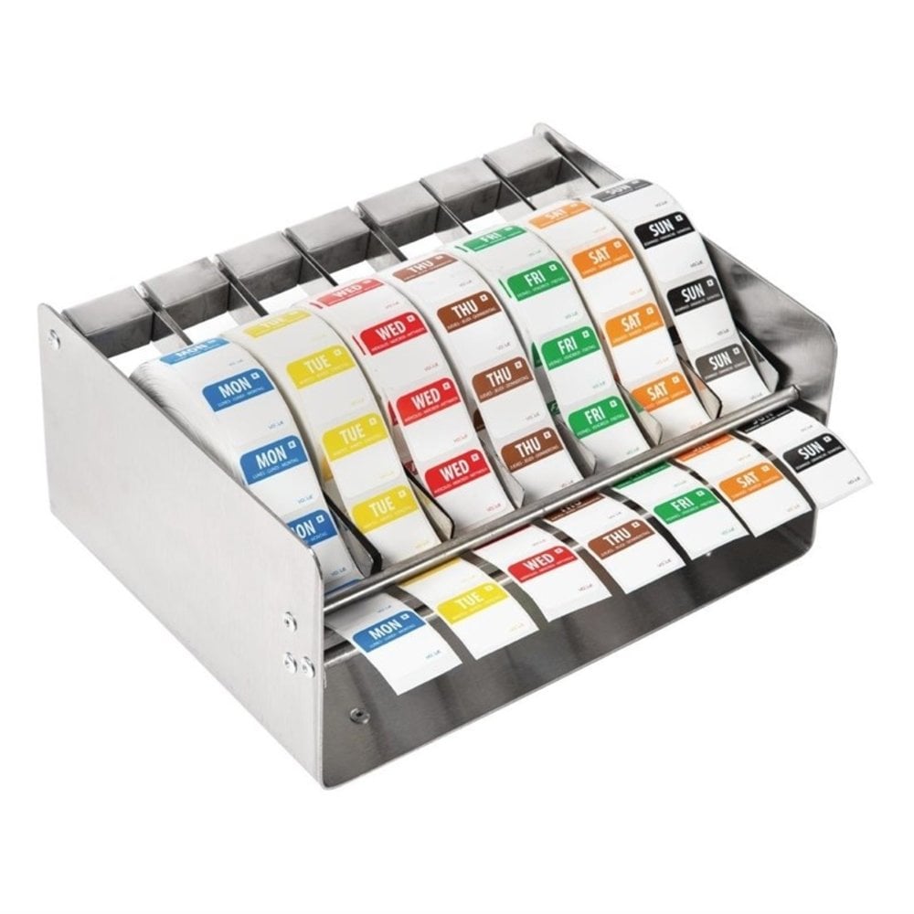 Vogue Rvs Sticker Dispenser + Stickers | 24x24mm Sticker