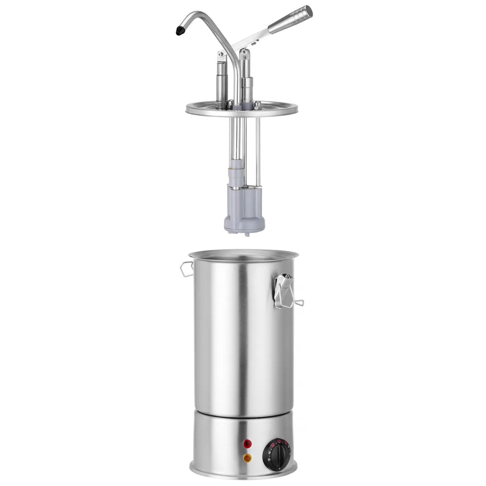 Hendi Verwarmde Sausdispenser | Rvs | 3L | 30°c/90°c | Portie 35ml | 0.8kw (230v) | ø180x500(h)mm