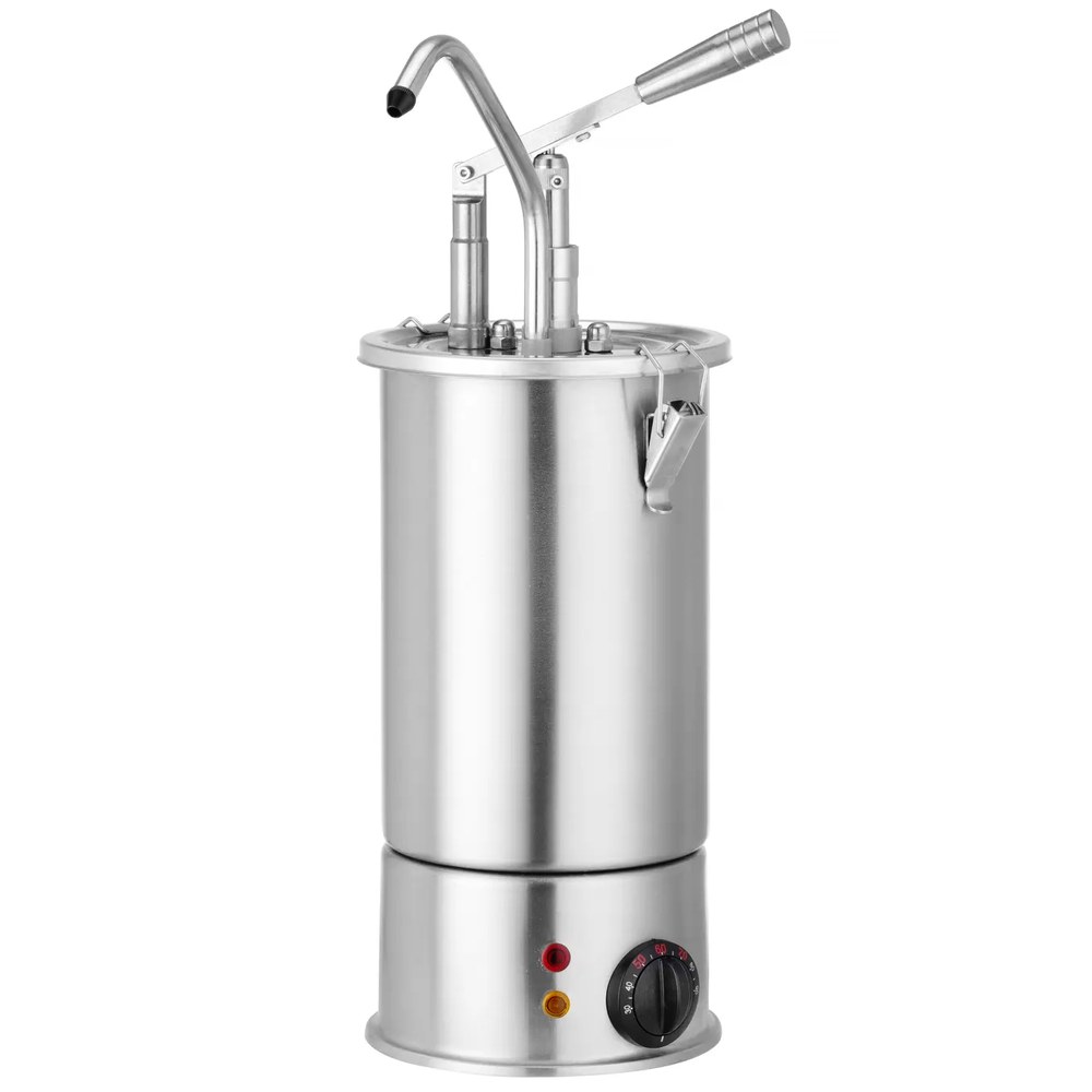 Hendi Verwarmde Sausdispenser | Rvs | 3L | 30°c/90°c | Portie 35ml | 0.8kw (230v) | ø180x500(h)mm