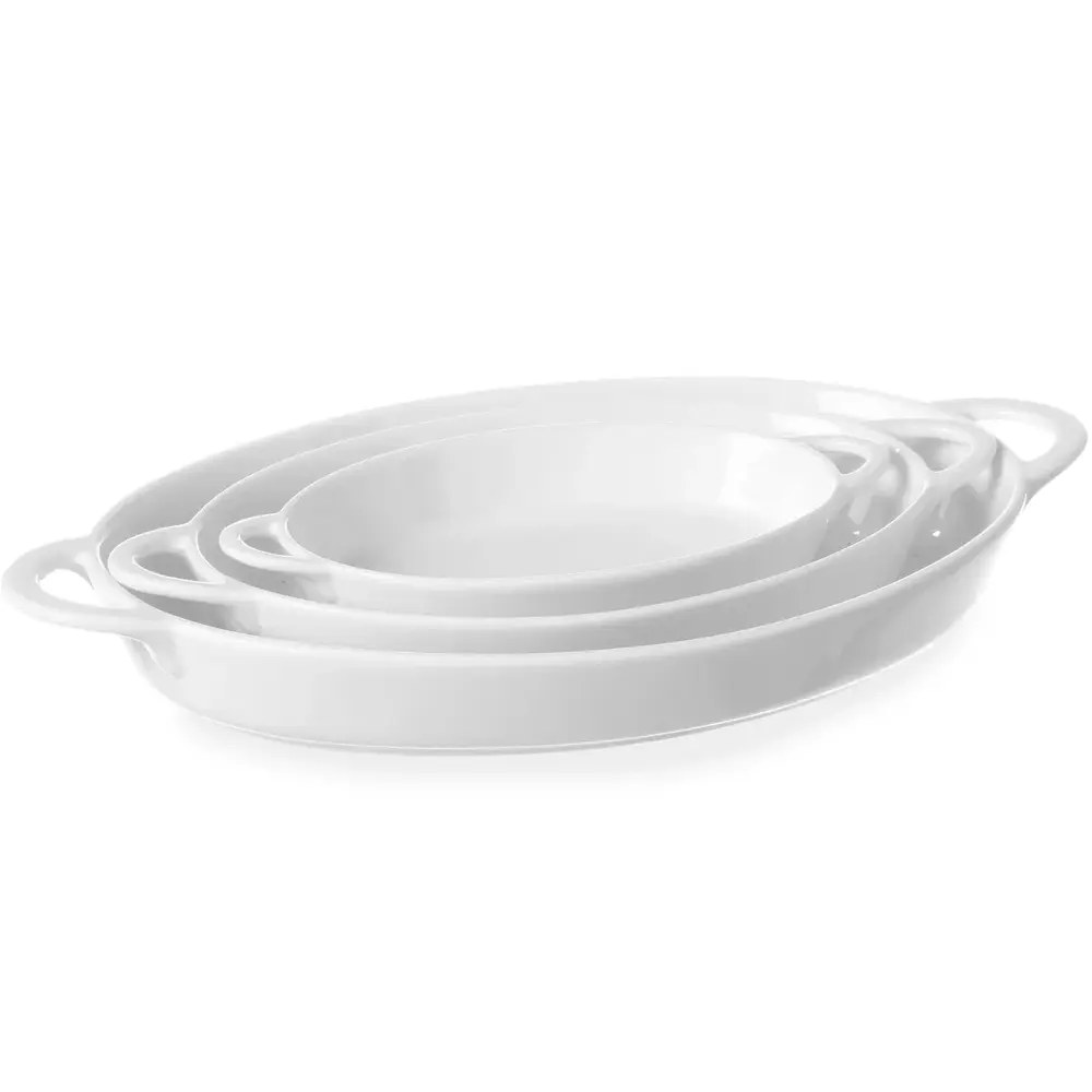 Hendi Serveerschalen | Porselein | Wit | 80cl | 6 Stuks | 324x185x38(h)mm