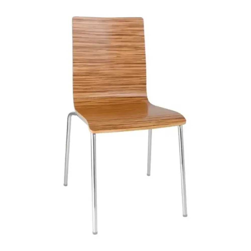 Bolero Stoelen | Hout/staal | Hout (eiken) | Grijze Poten | Indoor | Stapelbaar | 4 Stuks | 505x520x855(h)mm