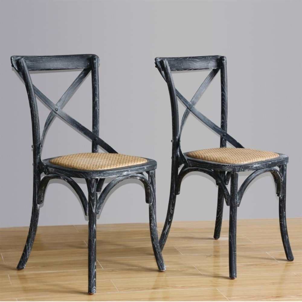 Bolero Stoelen | Rotan/hout | Brown | Black Wash Frame | Indoor | 2 Stuks | 495x550x890(h)mm