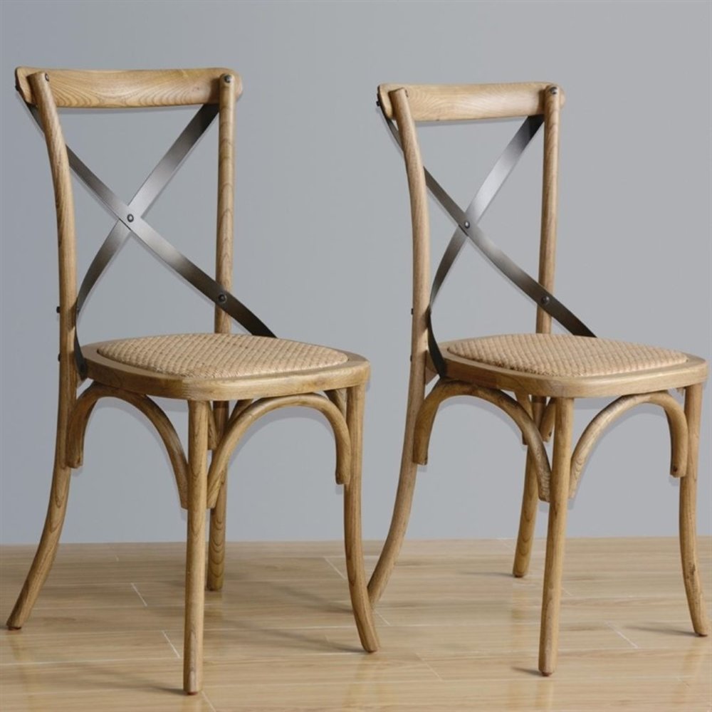 Bolero Stoelen | Rotan/hout | Naturel | Indoor | 2 Stuks | 495x550x890(h)mm